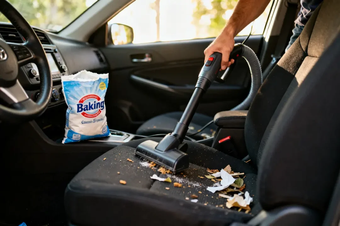 Aspirer des débris sur siège auto pour how to freshen car interior efficacement