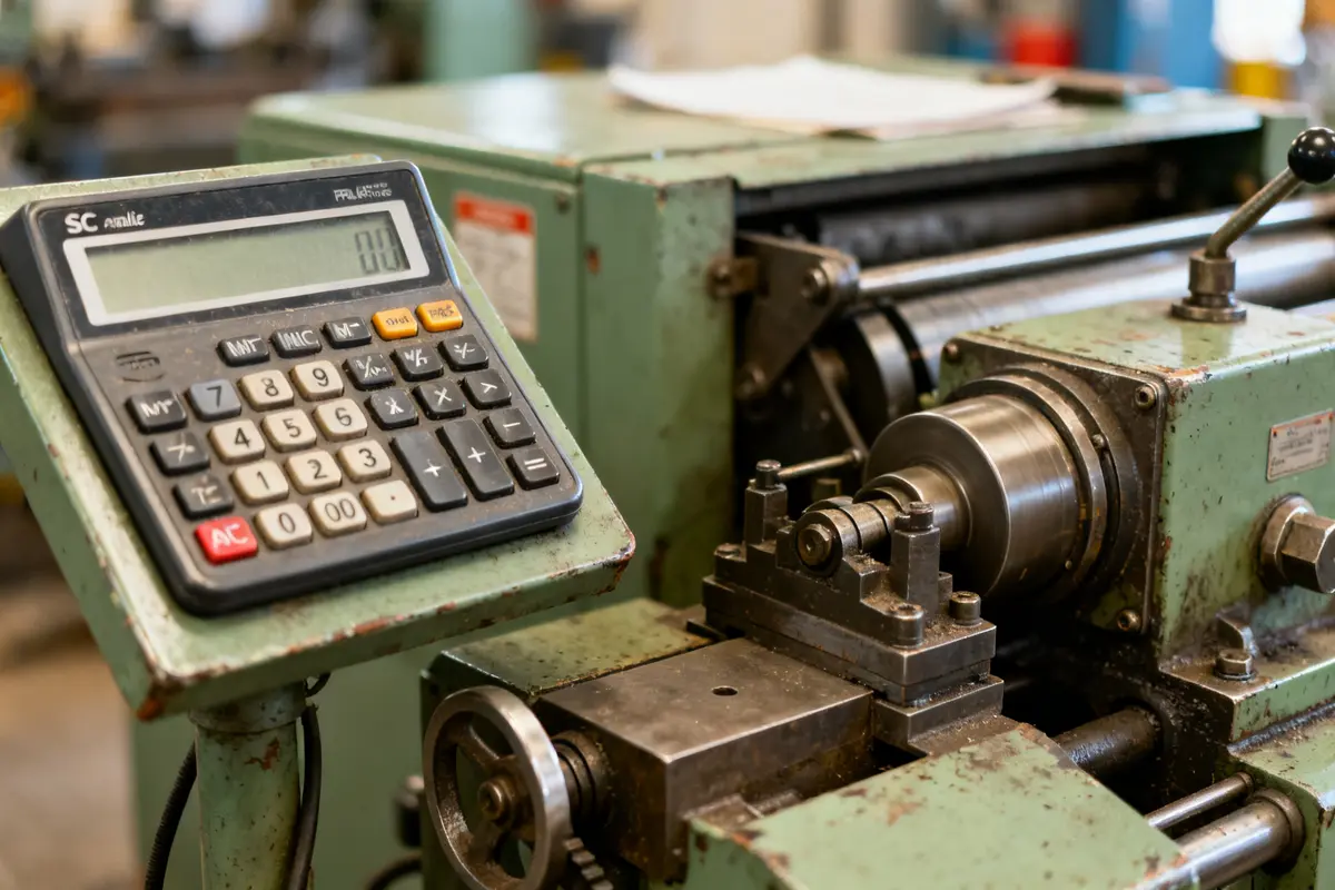 Calculatrice SC Automatic sur machine-outil dans un atelier industriel
